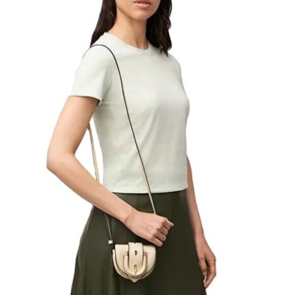 FOSSIL Harwell Mini Flap Crossbody Purse Bone Creme Bag Leather Adjustable Strap - Picture 8 of 8